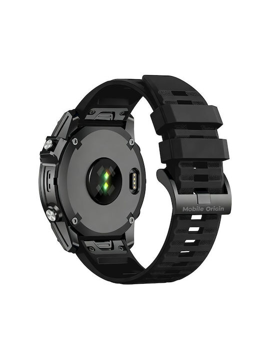 Mobile Origin Easy Strap Silicone Watch 26mm Black Mo-ess-26-blk