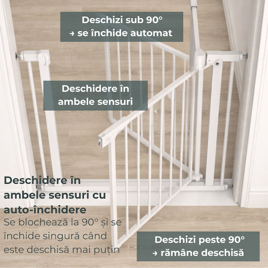 Kidizi Sicherheitstür Einfache Installation aus Metall in Weiß Farbe 1Stück