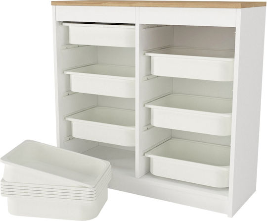Comodă pentru copii Alb 89x34x85buc Comodă pentru copii Alb 89x34x85buc