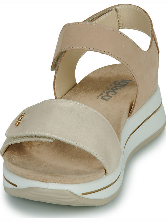 Damenplattformen Beige