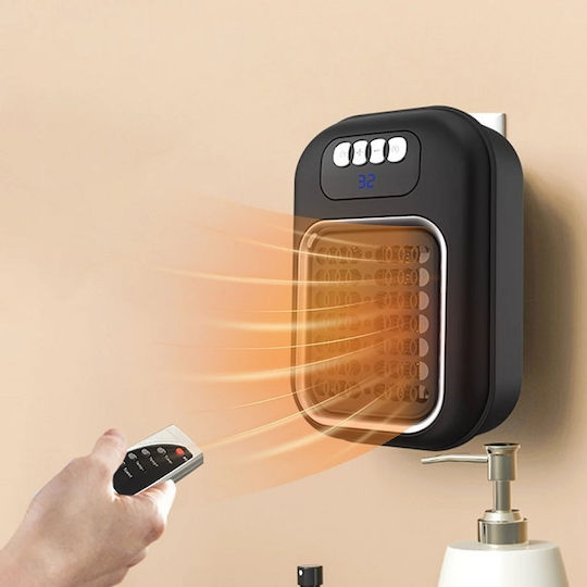 Ceramic Fan Heater Room Floor Black 600W