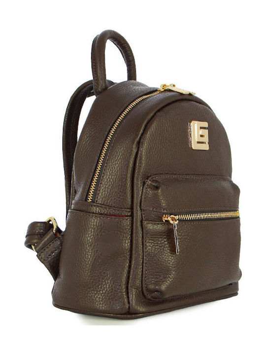 Leather Women's Bag Backpack Brown