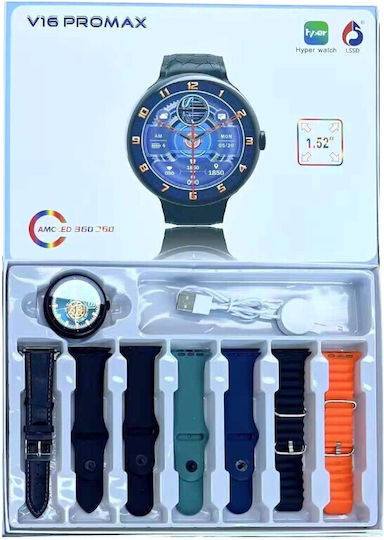 V16 Pro Max 50mm Smartwatch (Negru)