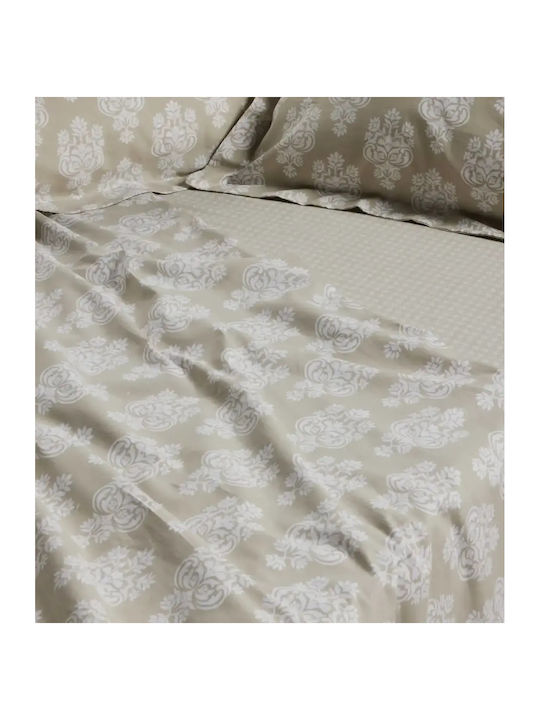 Das Home Bettwäsche-Set Überdoppel 240x260cm. Happy Taupe 4Stück