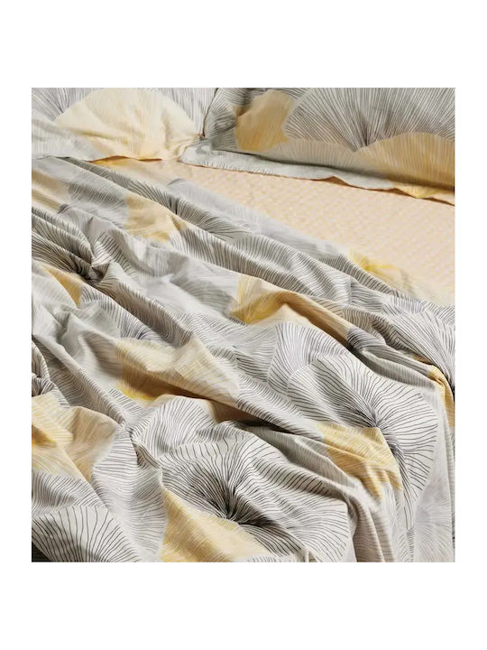 Das Home Sheet Sets King Size 260x280cm. Happy Grey, Ochre 4pcs