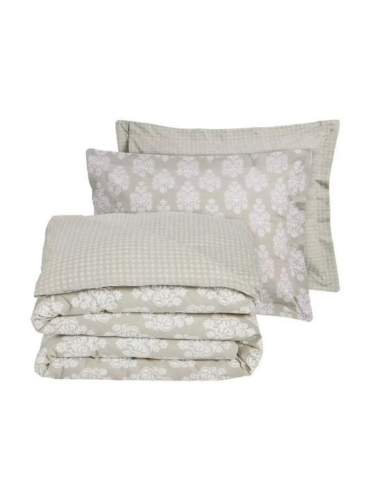 Das Home Bettwäsche-Set Überdoppel 240x260cm. Happy Taupe 4Stück