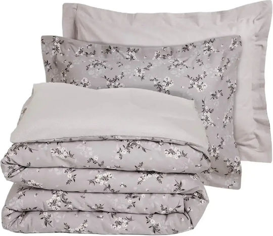Das Home Happy Σετ Σεντόνια King Size 260x280εκ. Grey, Taupe (4τμχ)