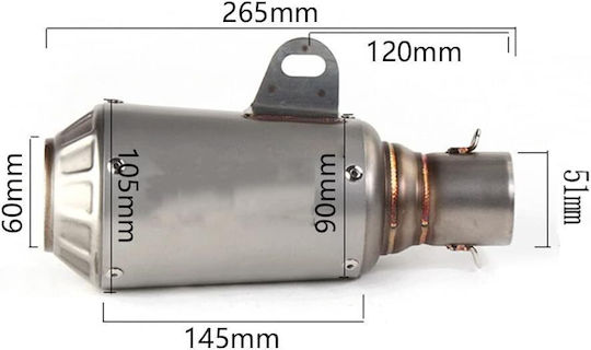 Motorcycle Exhaust End Pipe Silencer 26cm R-mg0612-1 320002