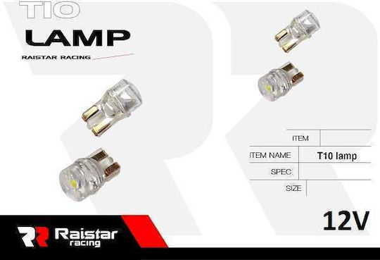 Raistar Λάμπες Αυτοκινήτου & Μοτοσυκλέτας T10 LED Λευκό 12V 1.5W 2τμχ