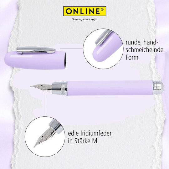 Online Πένα Γραφής Medium 0.5mm Ροζ με Ροζ Μελάνι