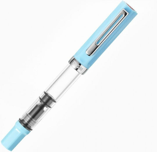 Twsbi Piston Filling Πένα Καλλιγραφίας Extra Fine Γαλάζια με Κόκκινο Μελάνι