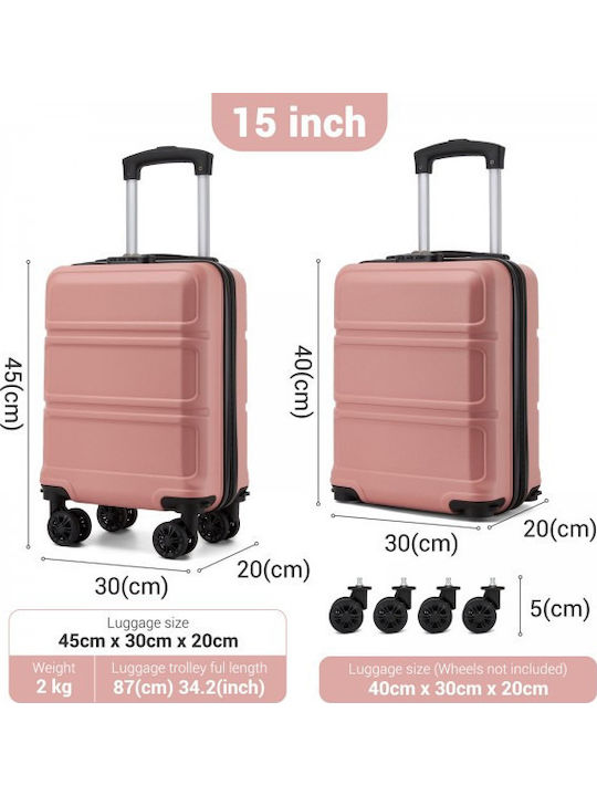 Miss Lulu Cabin Hard Travel Suitcase Nude with 4 Wheels Height 45cm