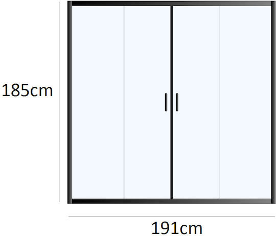 Bronze Art Cabin for Shower with Sliding Door 190-195x185cm Clear Glass Black