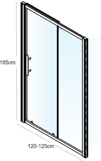 Piccadilly Cabinet Duș cu Glisare Ușă 120-125x185cm Sticlă transparentă Chrome