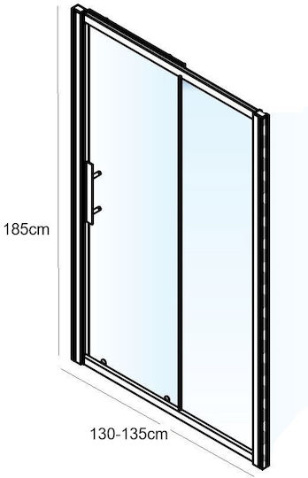 Piccadilly Cabinet Duș cu Glisare Ușă 130-135x185cm Sticlă transparentă Chrome