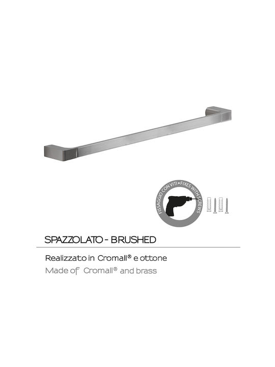 Gedy Pirinei Single Wall-Mounted Bathroom Rail Inox Silver