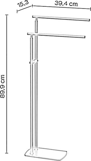 Gedy Schiene Badezimmer Doppel Wandmontage Schrauben Inox Silber