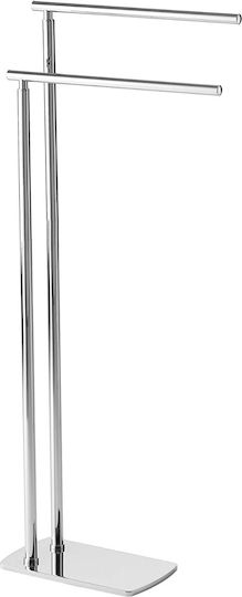 Gedy Double Wall-Mounted Bathroom Rail Inox Silver