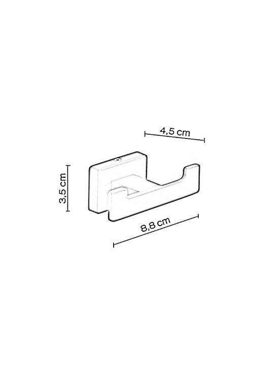 Gedy Double Wall-Mounted Bathroom Hook Black
