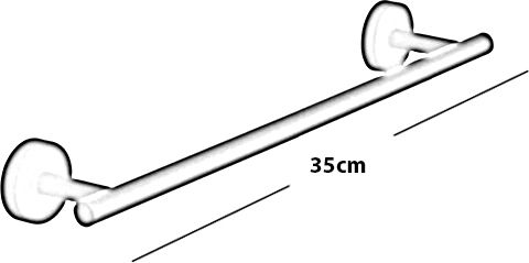 Gedy Single Wall-Mounted Bathroom Rail Inox Black