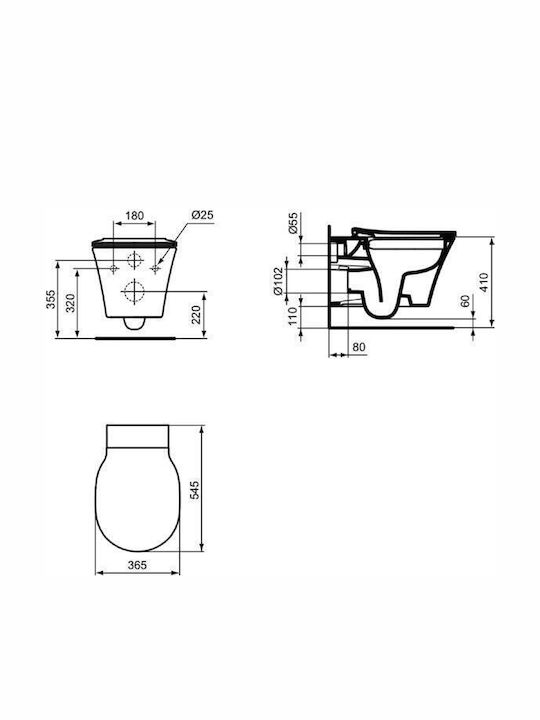 Ideal Standard Καπάκι Λεκάνης Slim Soft Close Πλαστικό Λευκό