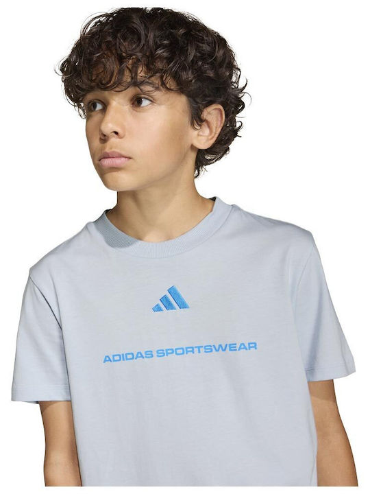 Kinder-T-Shirt Hellblau Sportswear Slogan