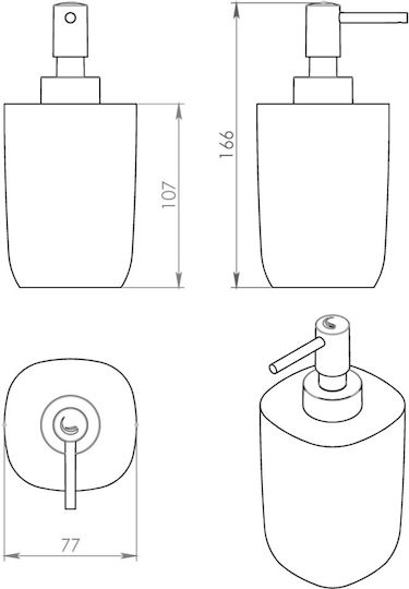 Gedy Ylenia Dispenser Plastic Alb
