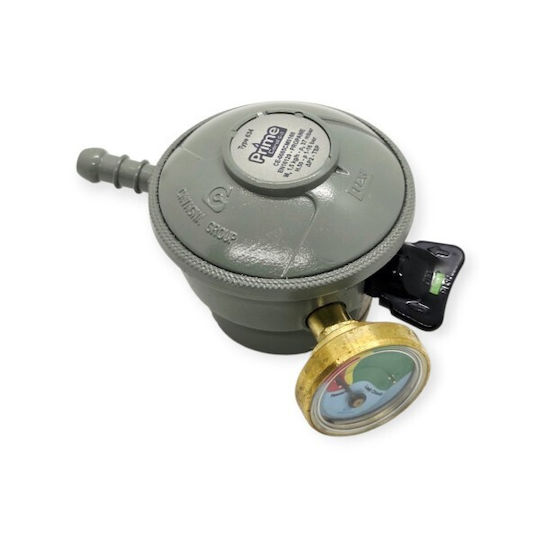 Coral Gas Prime Gas Regulator with Manometer Silver