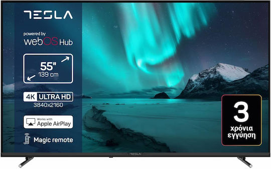Tesla Смарт Телевизор 55" 4K UHD Direct LED 55E655BUW HDR (2025)