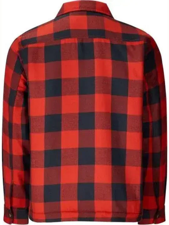 Langärmeliges Flanell Overshirt Rot