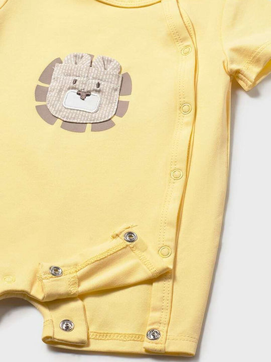 Mayoral Baby Bodysuit Set Short-Sleeved Yellow 2pcs