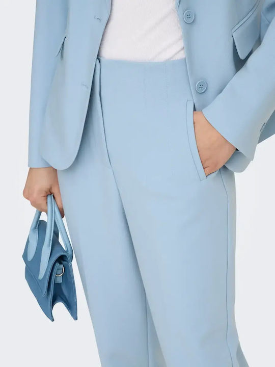 Raven Dama Tesatura Pantaloni cu Croială Normală Light Blue
