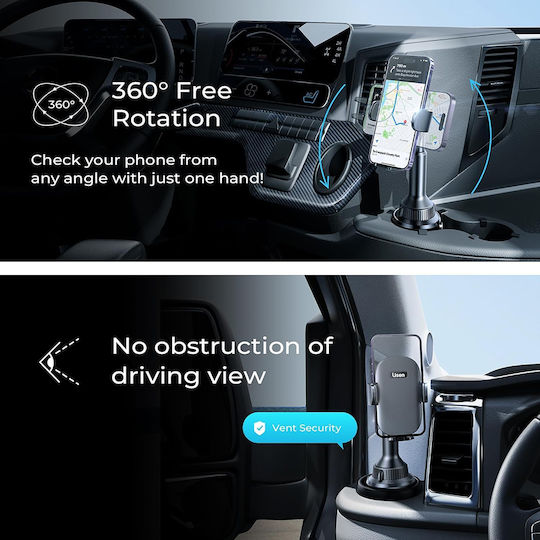 Lisen Car Mobile Mount with Adjustable Hooks Black