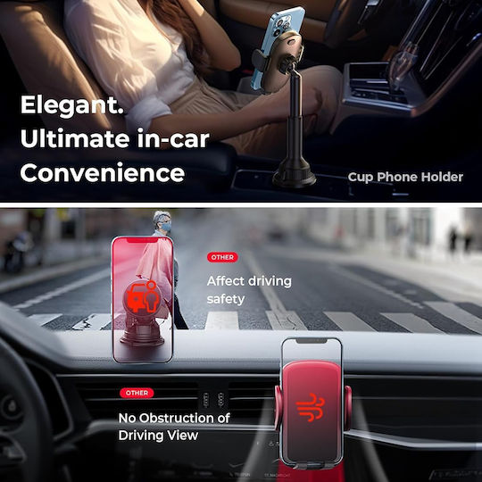 Lisen Car Mobile Mount with Adjustable Hooks Black