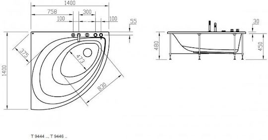 Picioare Colțare First 140cm Albe Ideal Standard Ap