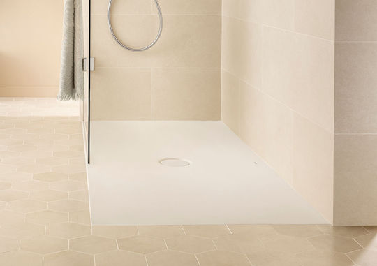 Roca Rectangular Porcelain Shower White Cratos 100x80x3.5cm