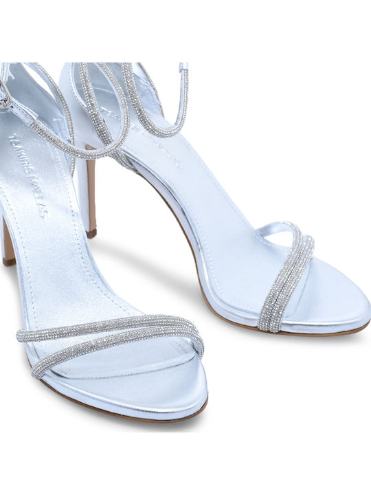 Leder Sandalen Silber