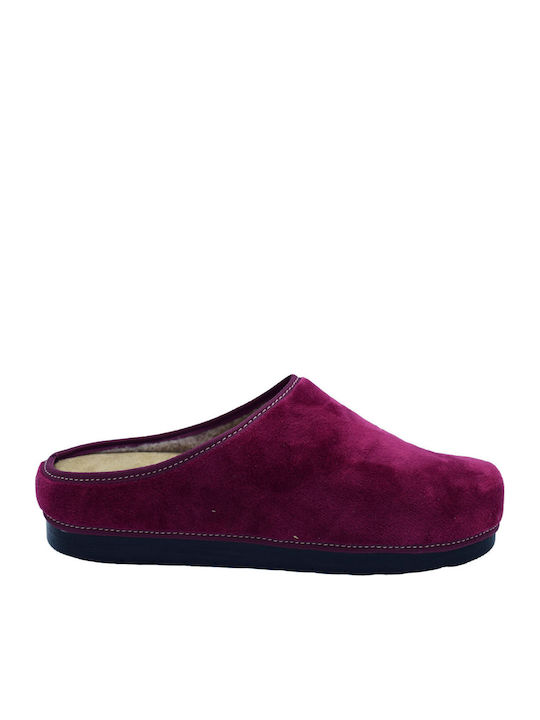 Anatomical Leather Women's Slippers Burgundy