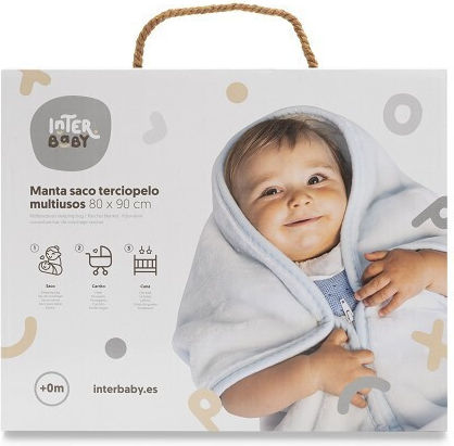 Interbaby Κουβέρτα Ισπανίας Αγκαλιάς & Λίκνου Ροζ 80x90εκ.