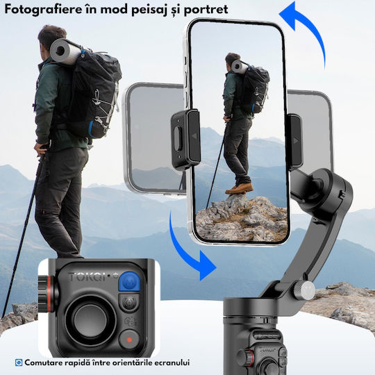 Gimbal für Mobiltelefone Schwarz