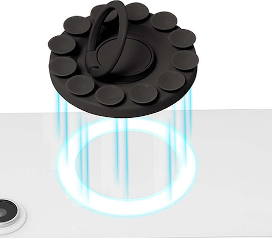 Bigben Connected Ring Holder Suction Cup Ring Stand Magsafe Compatible Black
