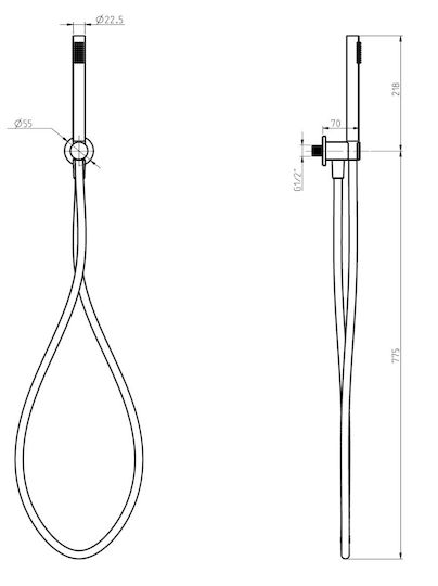 Piccadilly Handheld Showerhead with Hose
