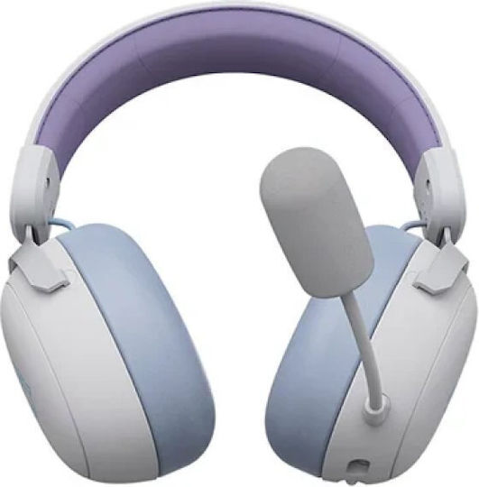 Ajazz AHM08 Max Ασύρματο Over Ear Gaming Headset με σύνδεση Bluetooth / USB Purple for PC