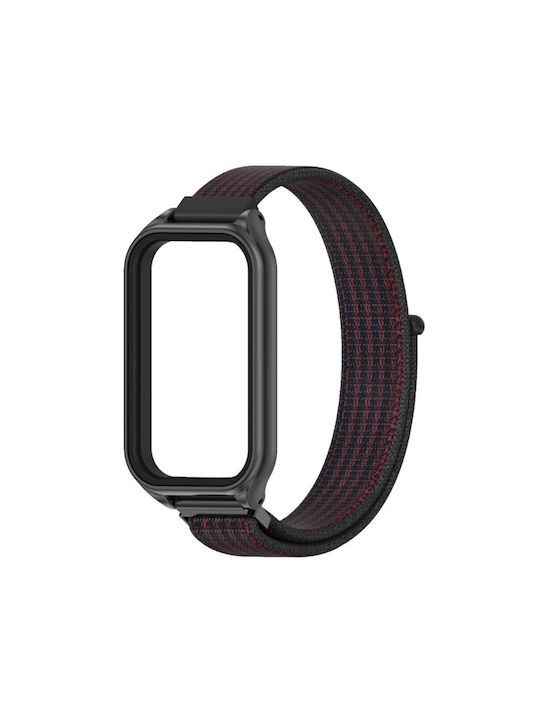 Xiaomi Smart Band 8 Active Mijobs Кайшък Найлон Червен Черен