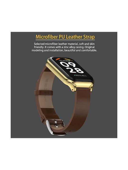 Xiaomi Smart Band 8 Active Mijobs Λουράκι Συνθετικό Δέρμα Brown