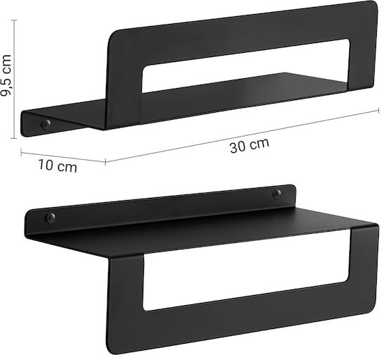 Gedy An der Wand montiert Badezimmerregal Metallisch Schwarz