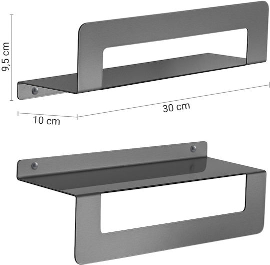 Gedy Badewannenregal Metallisch Silber
