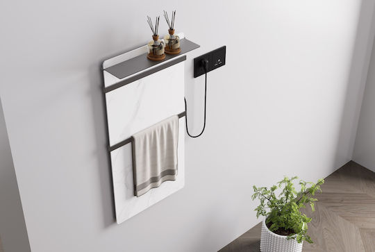 Piccadilly Electric Towel Rail with Glass Front 80x40cm Gray