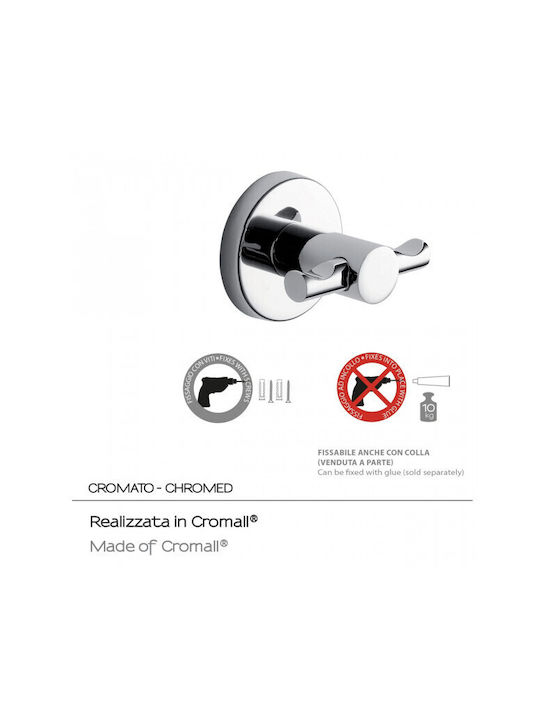 Piccadilly Double Wall-Mounted Bathroom Rail Inox Silver