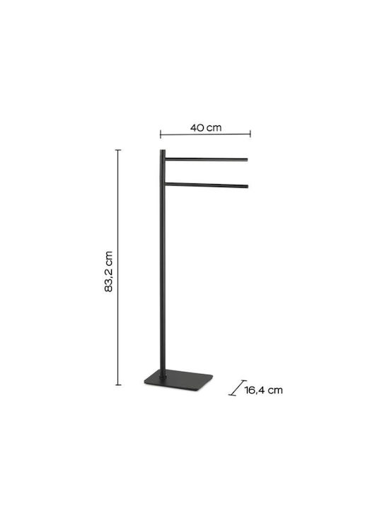 Gedy Double Wall-Mounted Bathroom Rail Inox Black